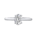 1.00ct Poppy Plain Oval Cut Diamond Solitaire Engagement Ring | 18ct White Gold - E