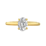 1.00ct Poppy Plain Oval Cut Diamond Solitaire Engagement Ring | 18ct Yellow Gold - E