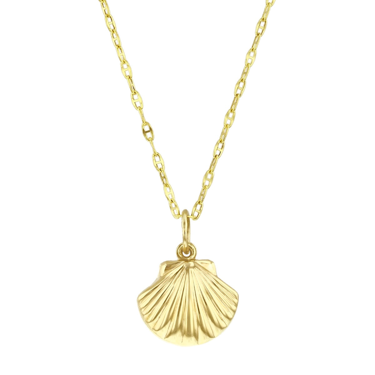 Soleil Collection Shell Locket Necklace | 9K Yellow Gold