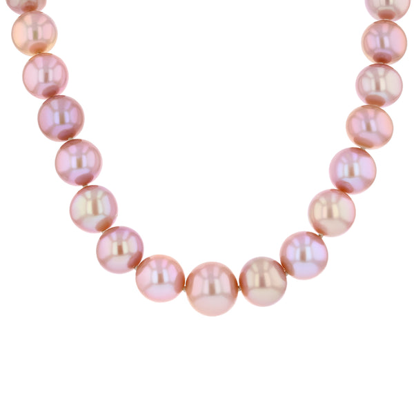 Pink Freshwater Pearl Necklace | 9K White Gold – Browns Family