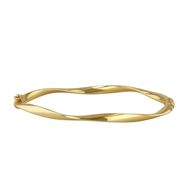 Soleil Collection Twisted Bangle | 9K Solid Yellow Gold – Browns