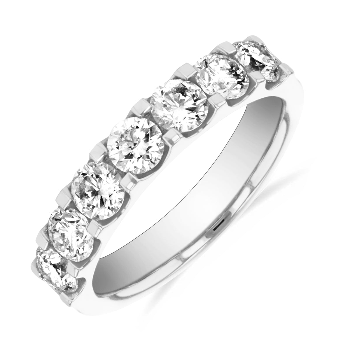 Round Brilliant Diamond Half Eternity Ring Platinum