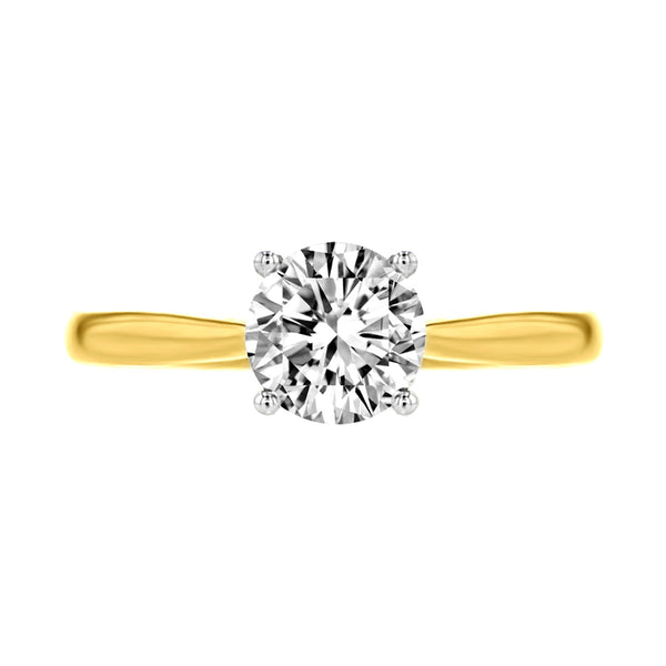 Round Cut VS1 Diamond Solitaire Engagement Ring 18K