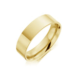 Cairo Medium Flat Court Mens Wedding Ring | 18K Yellow Gold
