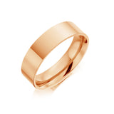 Cairo Medium Flat Court Mens Wedding Ring | 18K Rose Gold