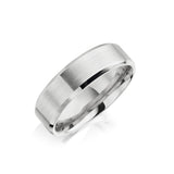 Kyoto Bevelled Edge Mens Wedding Ring | Platinum