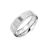 Seville Angled Finish Mens Wedding Ring | 18K White Gold